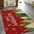 thumbnail image 2 of Area Rugs 2.7'x5', Red Christmas Carpet for Living Room Bedroom Dining Room, Xmas Tree Snowflake Winter Farmhouse Throw Kitchen Rugs Non Slip Washable Rectangle Indoor Outdoor Rugs, 2 of 8