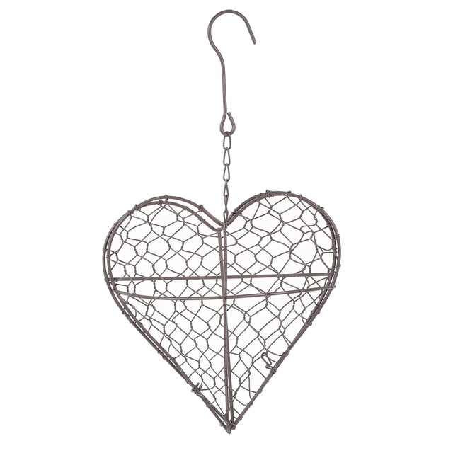 Flower Hanging Basket Heart Shape Ironed Wall Planter Pot Shelf Home Decoration