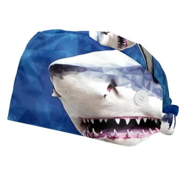 Working Cap with Button for Man & Women, 2 Pcs Starry Sky Shark Hats