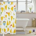 thumbnail image 3 of Mexican Style Shower Curtain Latin Food Tacos Corns Rice Bathroom Shower Curtain Sets, Cinco De Mayo Party Decorations Fabric Shower Curtain Veggies Yellow Cook Graphic Bath Curtain 72"Wx72"L, 3 of 4