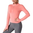 thumbnail image 6 of UKHCCC Women's Athletic Zip Up Jacket UPF 50+ Sun Protection Long Sleeve Yoga Workout Shirts Slim Fit Running Tops with Thumbholes S-2XL, 6 of 7