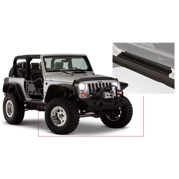 Bushwacker 07-18 Jeep Wrangler Trail Armor Rocker Panel and Sill Plate Cover - Black