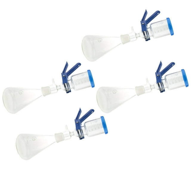 4 juegos de filtración ml, unidad de filtro de laboratorio al vacío con abrazadera de embudo, hecha de vidrio de borosilicato de a SM SunniMix Aparato de filtración de 1000 ml