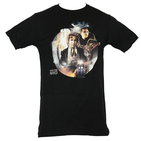 Doctor Who Mens T-Shirt - Tv Image Photo Collage of the Eighth (8th) Doctor (Small)