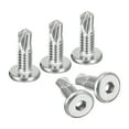thumbnail image 1 of Tornillos autorroscantes de cabeza hexagonal, 1/4 x 3/4" Tornillo para perforar metal de acero inoxidable 410, plateado, paquete de 50, 1 of 5