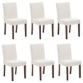 thumbnail image 4 of Dining Chairs Set of 2 – Modern High Back Upholstered Kitchen & Dining Room Chairs with Linen Fabric. Vertical Tufted Design &  Wood Legs, 4 of 8