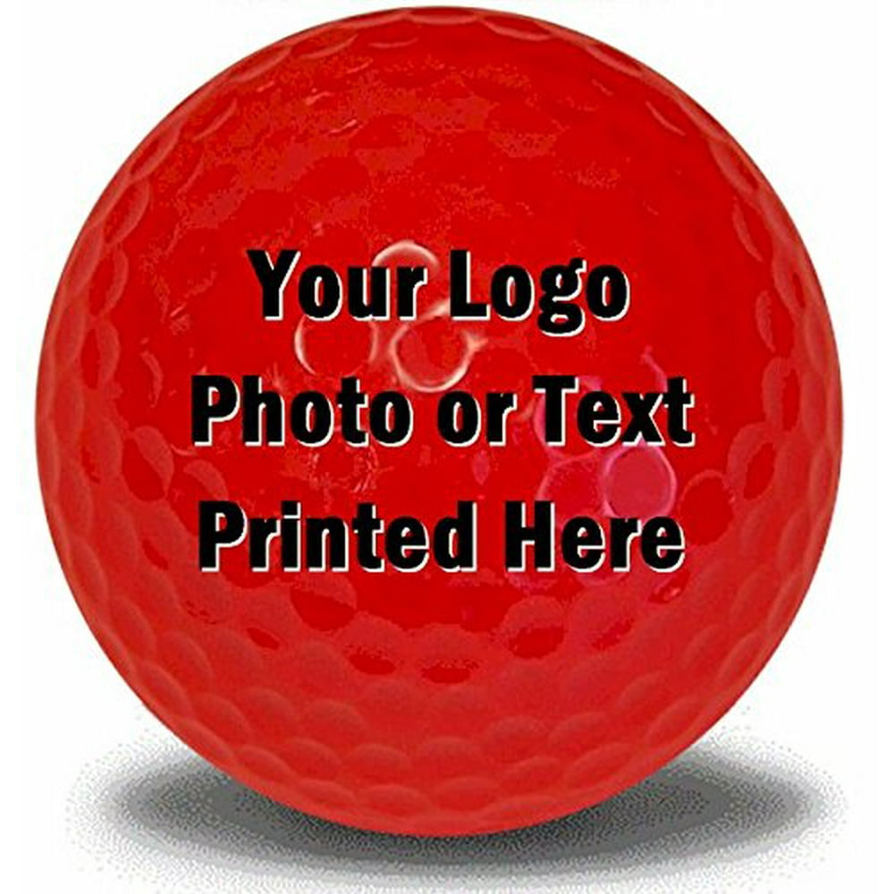 Personalized Text Golf Balls, Red, 12 Pack