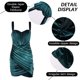 thumbnail image 3 of Falda sexy sin mangas con tirantes halter para mujer, mini fiesta plisada elegante y elegante, verde, L, 3 of 7