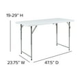 thumbnail image 4 of Flash Furniture Kathryn 4-Foot Height Adjustable Bi-Fold Granite White Plastic Folding Table, 4 of 12