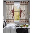 thumbnail image 3 of Red Texas Star Vintage Sheer Curtains 39 Inch Length 2 Panels Set for Living Room/Bedroom, Farmhouse Berry Grey Wooden Kitchen Curtains Grommet Semi-Sheer Curtains Window Treatments 27.5"x39"x2, 3 of 7