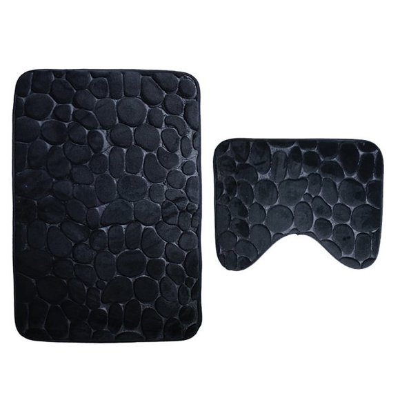 2Pcs Absorbent Memory Foam Soft Mat U-shape Bathroom Toilet