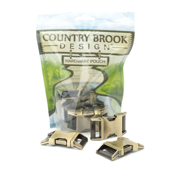 Country Brook Design® 1 Inch Contoured Brushed Brass Side Release Buckles, 10 Pack