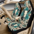 thumbnail image 3 of Xixirimido Breathable Car Seat Cover Set of 5 PU Leather Front Seats with Seat Belt & Console Covers Universal Fit Automotive Accessories, Elk Bone Boho Floral, 3 of 8