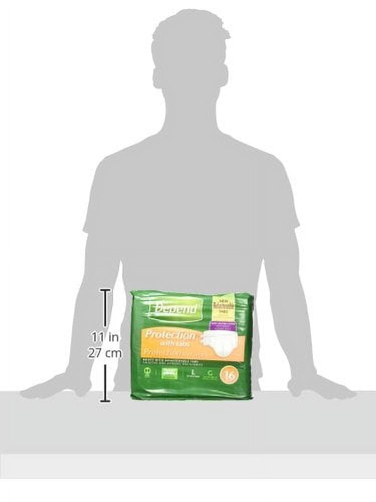 Depend Maximum Protection Incontinent Brief, White, Large, 16 Ct