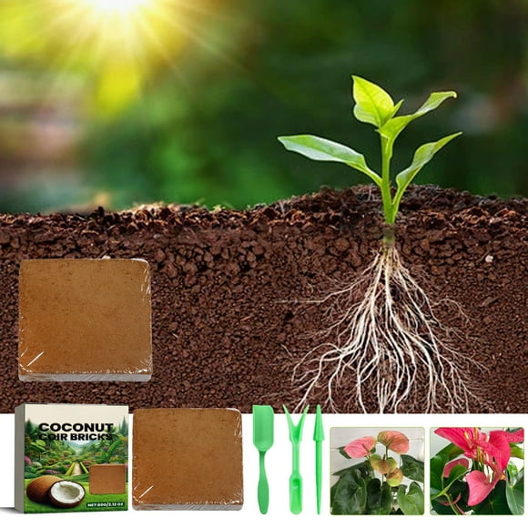 Coconut Coir Brick, Improve Soil Quality Coconut Coir Potting Soil Promote Plant Growth for Worm Composting