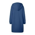 thumbnail image 5 of Luwomo Women's Casual Jackets Zipper Long Sleeve Hooded Drawstring Warmth Versatile Outerwear Everyday Activities with Pockets Blouses Navy,XL, 5 of 6