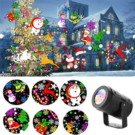 Christmas Projector Light Indoor Outdoor, 16 Christmas Pattern 360° Rotation Projection, High Bright LED Projector Lamp for Xmas Holiday Party Garden Patio Decoration