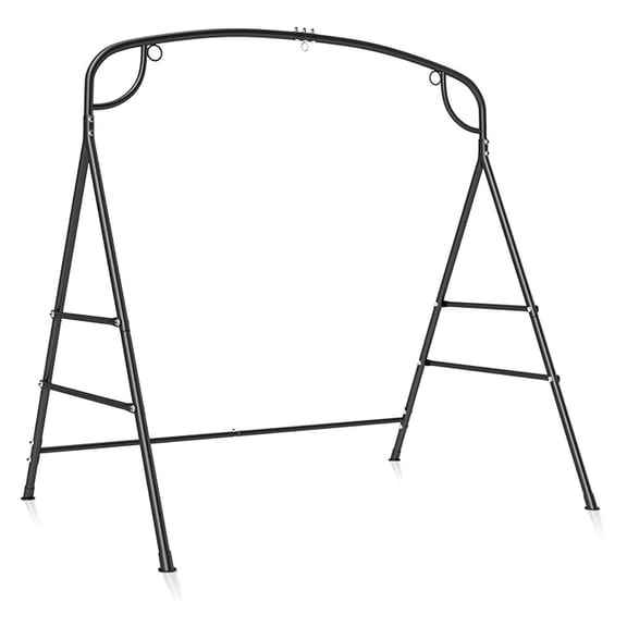 Metal Frame, Porch Stand with Extra Side Bars, 3-Ring Design, Heavy Duty A-Frame Stand Frame Outdoor for Lawn, Garden, Backyard