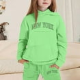 thumbnail image 2 of XUELUO Toddler Girls Outfits Sets Autumn New York Letters Print Hoodies + Sweatpants 2 Piece Little Girls Training Tracksuits Suits, 2 of 4