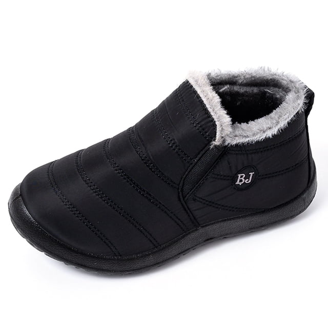 Botas De Nieve Zapatos de invierno impermeables para hombres y mujeres, botines de nieve cálidos de felpa, sin cordones (negro 42) Tmvgtek Para Estrenar