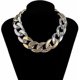 thumbnail image 4 of Punk Cuban Link Chain Choker Necklace Gold Lightweight Chunky Oval Chain Link Necklace Statement Hip Hop Jewelry, 4 of 5