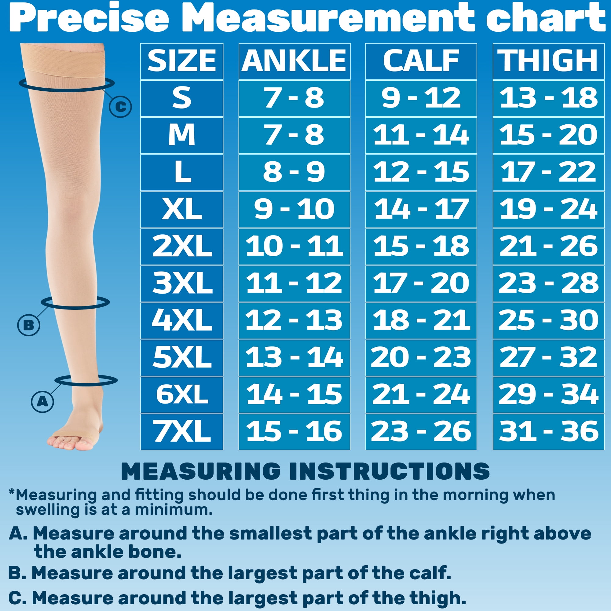 Made in USA - Opaque Compression Thigh High for Women 20-30mmHg - Beige, Large