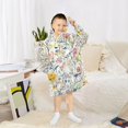 thumbnail image 6 of FORMRS Wearable Blanket Hoodie with Sleeves for Kids Cozy Flannel Sweatshirt, Watercolor Wildflowers, 6 of 7