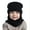 Black, variant on Cozy Winter Hooded Scarf Hat for Children with Knit Design for Cold Weather and Outdoor Play One Size Black