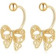 thumbnail image 6 of Solid 925 Sterling Silver Bow Half Hoop Earrings Huggie for Women Teens Bowknot Hoop Earrings Open Hoops, 6 of 13