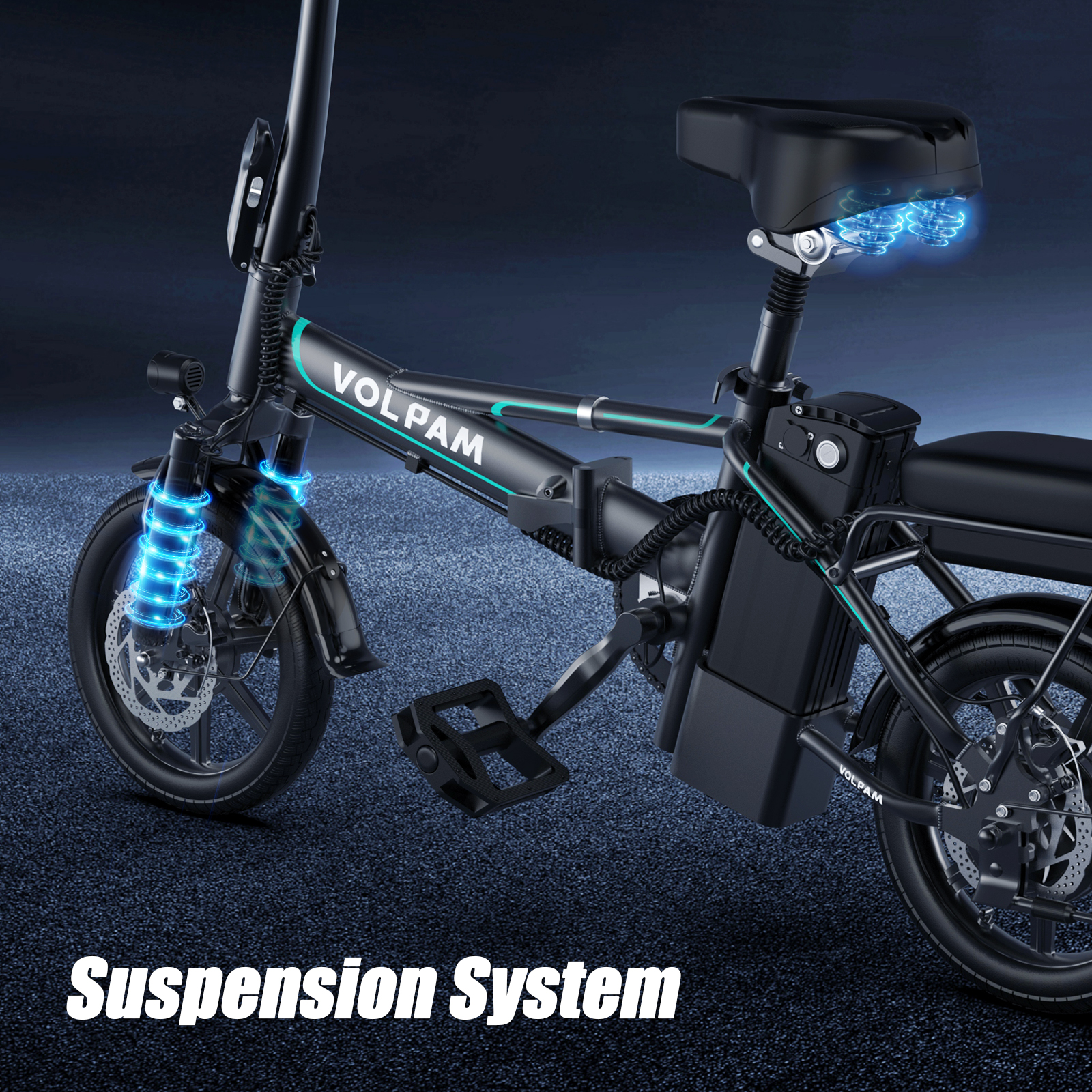 Electric Bike, 14" E-Bikes for Adults, 500W Electric Commuter Bicycle 48V 10.4 Ah Removable Battery, Max Speed 20Mph, Green