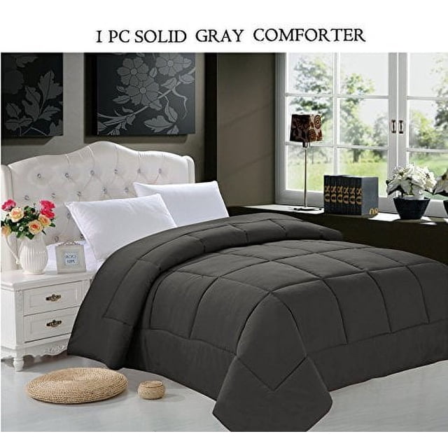 3 Pieces Down Alternative Double Filled Comforter King/Cal King , Gray