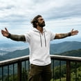thumbnail image 5 of SHTXOZHI Mens Beach Outerwear Vests Short Sleeve V-Neck Hooded Tops Casual Vacation Comfortable Summer Jackets, 5 of 9