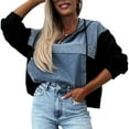 thumbnail image 2 of Hoodie Womens Sweatshirt Oversized Women Casual Lightweight Daily Wear Zip Women's Hooded With Color Block Design For Autumn Winter Outfits Comfortable Pullover, 2 of 9