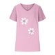 thumbnail image 4 of ICHUANYI Clearance Women V-neck Print T- Fashion Comfortable Female Blouses Tops(Pink, S) ICHUANYI WER2023080800754, 4 of 5