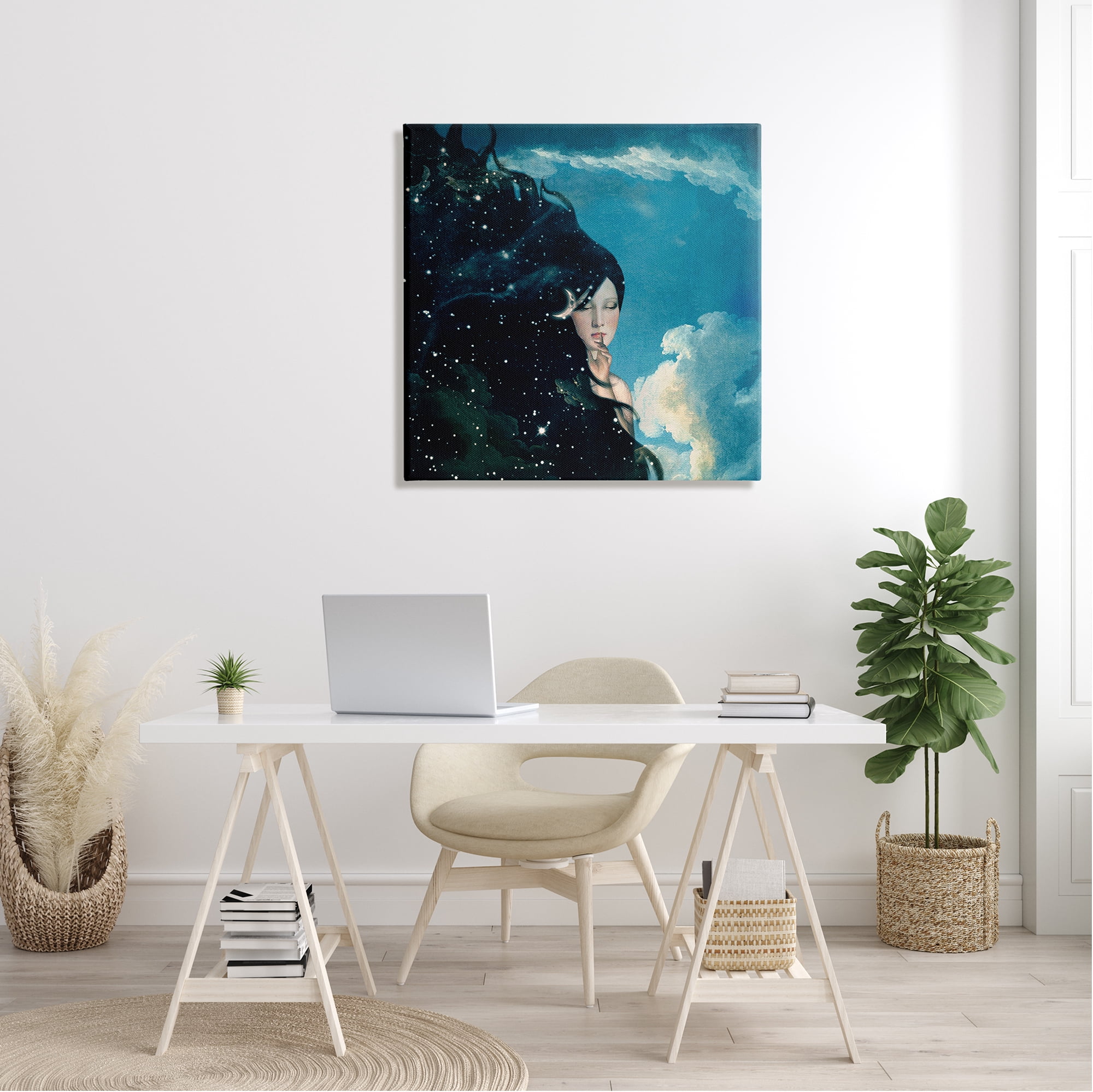 Stupell Industries Abstract Starry Night Sky Hair Daytime Clouds Canvas Wall Art, 30 x 30, Design by Paula Belle Flores