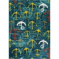 thumbnail image 2 of Unique Loom Outdoor Coastal Collection Area Rug - Anchorwave (10'  x 14' 1" Rectangle Navy Blue/Teal), 2 of 9