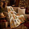 thumbnail image 3 of Autumn Harvest Scarecrow Pumpkin Collage, Festive Pet Portrait Pattern, Warm Flannel Blanket for Ranch House and Living Room, Cat Lovers Thanksgiving Gift, Pet Lover Home Decor, 3 of 9