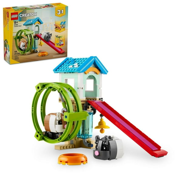 LEGO Creator 3 in 1 Hamster Wheel Toy, Transform to Cat Play Area to Doghouse to Hamster House, Animal Set for Kids, Gift Idea for Boys and Girls Aged 8+ Years Old, Creative Play, 31155, Includes 416 Pieces, Ages 8+