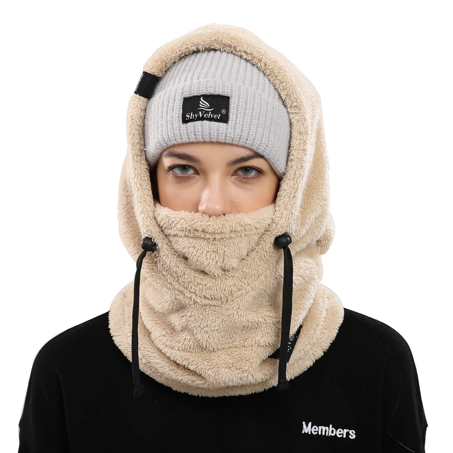 Shy Velvet Balaclava Wind-Resistant Winter Face Mask, Fleece Ski Mask ...