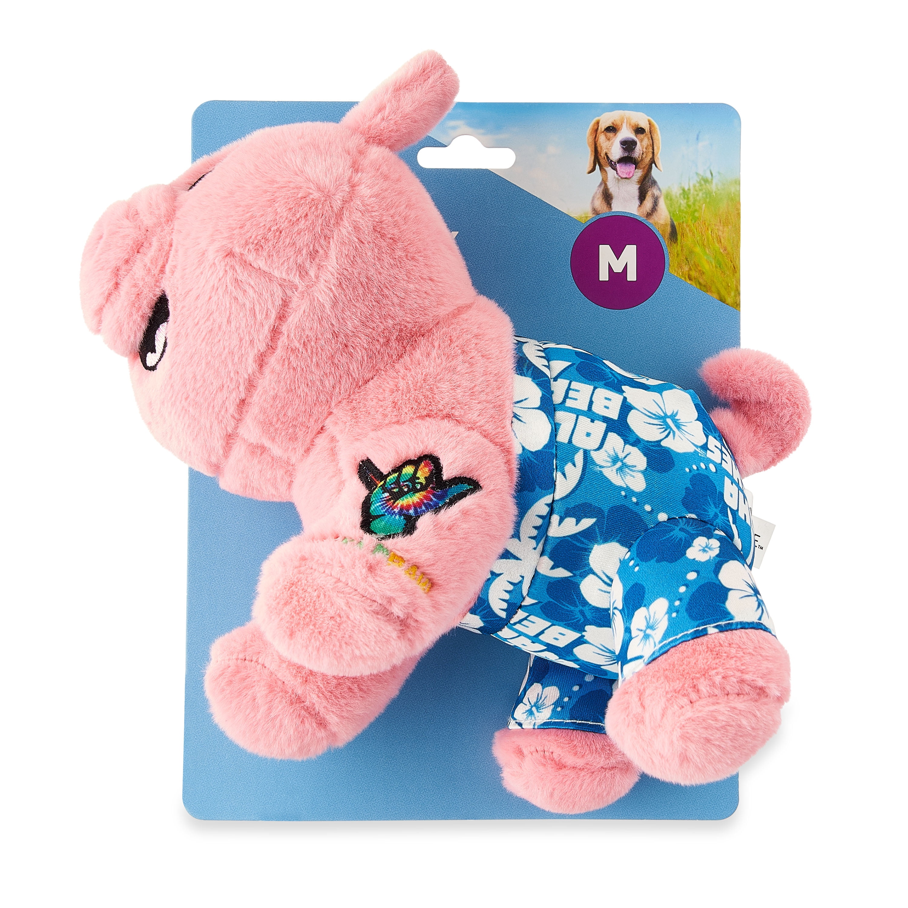 Vibrant Life Cozy Buddy Chew Dog Toy, 8" Hula Pig, Medium Chew Level