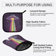 thumbnail image 3 of Yayeee Oven Mitts and Pot Holder Set of 2 Heat Resistant Kitchen Gloves Baking Hot Pad, Colorful UFO, 3 of 5