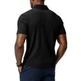 thumbnail image 4 of Mens Polo Shirts Textured Knit Stretchy Regular Fit Collared Golf Shirts, L, 4 of 8