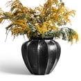 thumbnail image 6 of LE TAUCI 11.3 Inch Donut Vase, Large Black Ceramic Hollow Flower Vase with Bronze Speckle, Modern Decorative Centerpiece for Living Room, Entryway, Shelf, Mantel, 6 of 9