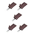thumbnail image 2 of Qarigey Cartera de cuero Monedero para llaves Llavero Bolsillo para tarjetas de crédito con cremallera Café Type2 NO2, 2 of 5