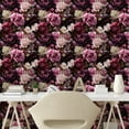 thumbnail image 2 of Ambesonne Dark Floral Peel & Stick Wallpaper for Home, Flowers Spring Poems, 13"x36", Plum Maroon and Pink, 2 of 5