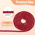 thumbnail image 2 of Cordón Retorcido Uxcell, Cuerda de Trim de 5mm/11 Yardas, Cuerda de Soga de Poliéster de 3 Capas, Cuerda Trenzada para Decoración del Hogar, Cuerda de Honor de Graduación, Manualidades DIY, Burdeos, 2 of 6