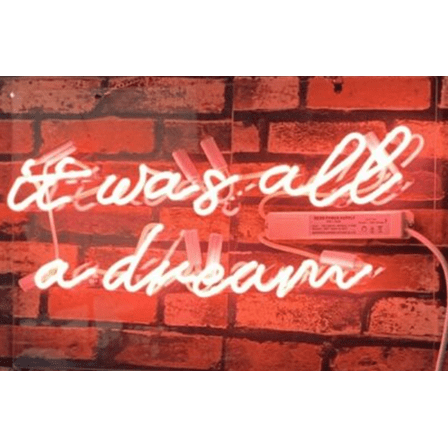 Queen Sense 20" It Was All A Dream Pink Neon Sign Acrylic Man Cave Handmade Neon Light 120IDPV5A