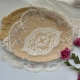 thumbnail image 2 of 2pack Vintage Oval Lace Table Placemats, Exquisite Flower Cotton Embroidered Doilies vase mat, 12 X 18 Inch (Off-White), 2 of 6