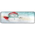 thumbnail image 5 of SKYSONIC 2X6 Feet Cute Christmas Snowman Runner Rug with Rubber Backing, Red Hat Non Slip Entryway Rug Runner Washable Soft Area Rug Carpet for Hallway Bedroom Kitchen Decor, 5 of 6