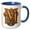 Blue/White, variant on 3drose, Steampunk Monogram Initial M, 11oz Two-tone Yellow Mug